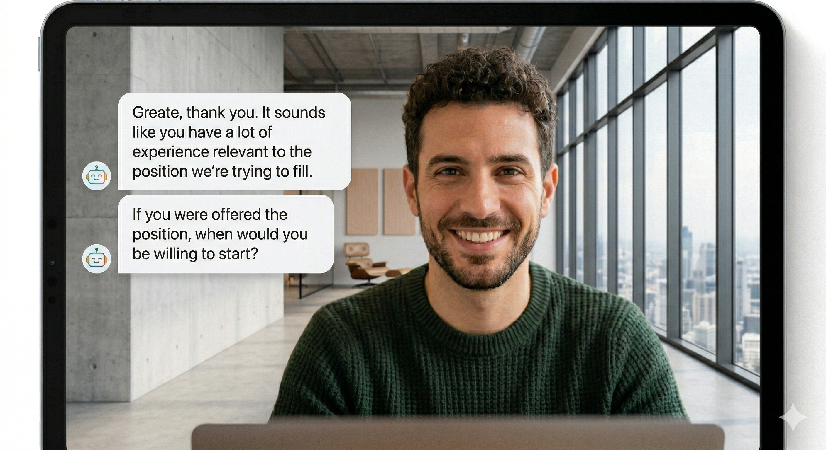 Hiring manager reviewing AI interview results